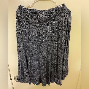 Hilary Radley Polka Dots Navy Blue Skirt